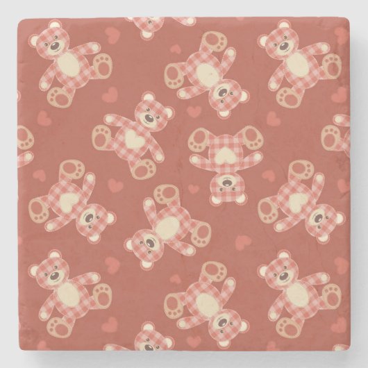 Patchwerkpatroon beer stenen onderzetter (Voorkant)