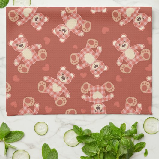 Patchwerkpatroon beer theedoek (Gevouwen)