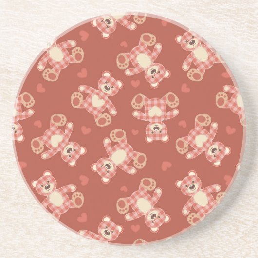 Patchwerkpatroon beer zandsteen onderzetter (Voorkant)