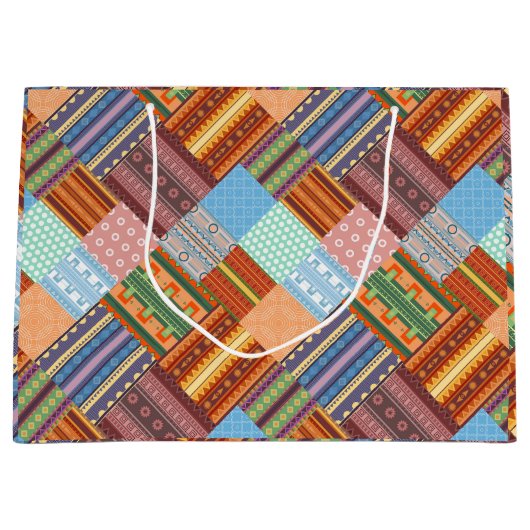 Patchwerkpatroon van de luie stam groot cadeauzakje (Voorkant)
