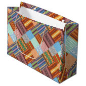 Patchwerkpatroon van de luie stam groot cadeauzakje (Voorkant Gekanteld)