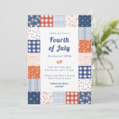 Patchwork 4e juli BBQ Kaart (Staand voorkant)