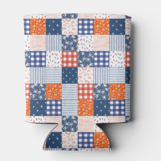 Patchwork 4e juli Red White Blue Koelbox Blikjeskoeler (Achterkant)