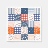 Patchwork 4e juli rood wit blauw servet (Voorkant)