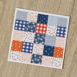 Patchwork 4e juli rood wit blauw servet