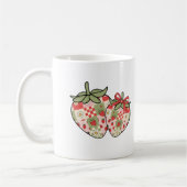 Patchwork Aardbei Hartjes Schattig Coquette Kunst Koffiemok (Links)