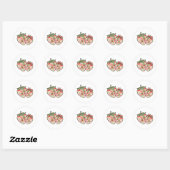 Patchwork Aardbei Hartjes Schattig Coquette Kunst Ronde Sticker (Vel)