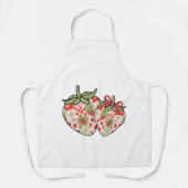 Patchwork Aardbei Hartjes Schattig Coquette Kunst Schort (Voorkant)