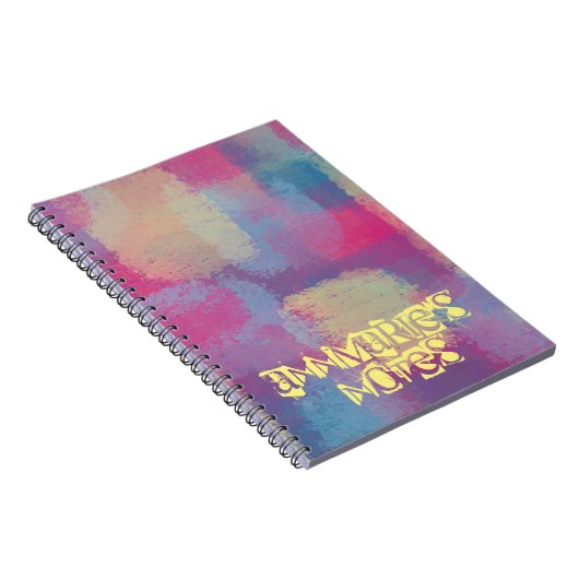 Patchwork Abstract w/Naam Spiral Photo Notitieboek (Rechterzijde)