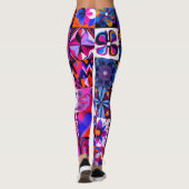 Patchwork Abstracte Kunst Paar Aangepaste Moderne Leggings (Achterkant)