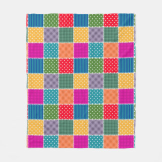 Patchwork achtergrond: Diverse Patroon Mix Fleece Deken