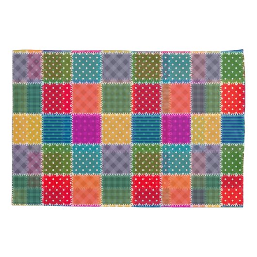 Patchwork achtergrond: Diverse Patroon Mix Kussensloop (Achterkant)