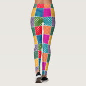 Patchwork achtergrond: Diverse Patroon Mix Leggings (Achterkant)