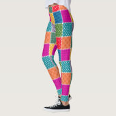 Patchwork achtergrond: Diverse Patroon Mix Leggings (Links)