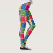 Patchwork achtergrond: Diverse Patroon Mix Leggings (Rechts)