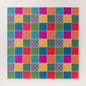 Patchwork achtergrond: Diverse Patroon Mix Legpuzzel (Horizontaal)