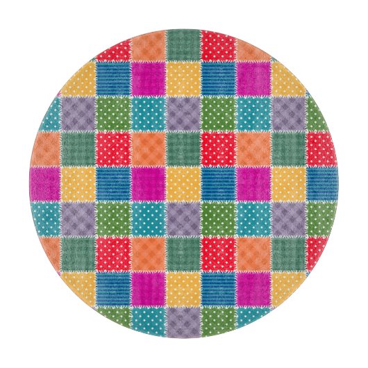 Patchwork achtergrond: Diverse Patroon Mix Snijplank (Voorkant)