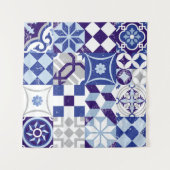 patchwork-achtergrond met traditioneel blauw wandkleed (Voorkant (horizontaal))