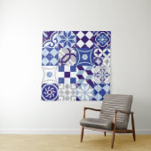 patchwork-achtergrond met traditioneel blauw wandkleed (In Situ (horizontaal))
