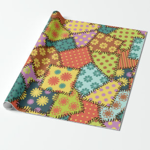 patchwork-achtergrond met verschillende patronen cadeaupapier
