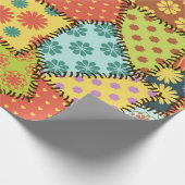 patchwork-achtergrond met verschillende patronen cadeaupapier (Hoek)