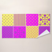 patchwork achtergrond met verschillende patronen k badhanddoek (Badhanddoek)