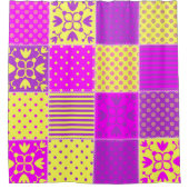 patchwork achtergrond met verschillende patronen k douchegordijn (Voorkant)