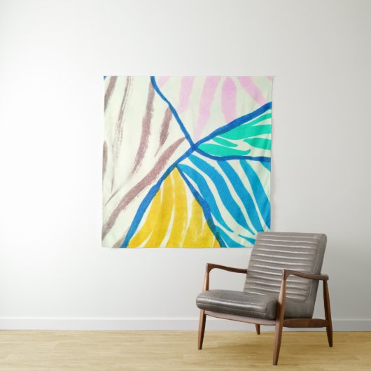 patchwork-achtergrond met verschillende patronen wandkleed (In Situ (horizontaal))