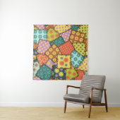 patchwork-achtergrond met verschillende patronen wandkleed (In situ)