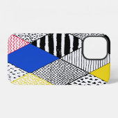 Patchwork achtergrond: vogels, polka stippen. iPhone hoesje (Achterkant horizontaal)