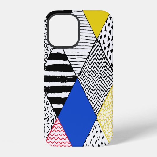 Patchwork achtergrond: vogels, polka stippen. iPhone hoesje (Achterkant)