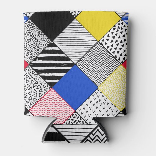 Patchwork achtergrond: vogels, stippen. blikjeskoeler (Voorkant)