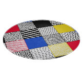 Patchwork achtergrond: vogels, stippen. snijplank (Hoek)