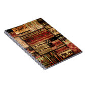 Patchwork africaans patroongrijsdrukachtergrond notitieboek (Rechterzijde)