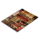 Patchwork africaans patroongrijsdrukachtergrond notitieboek (Linkerzijde)