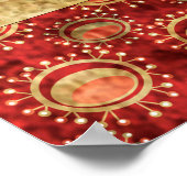 Patchwork africaans patroongrijsdrukachtergrond poster (Hoek)