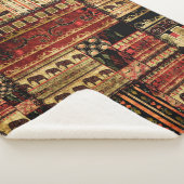 Patchwork africaans patroongrijsdrukachtergrond sherpa deken (3/4)