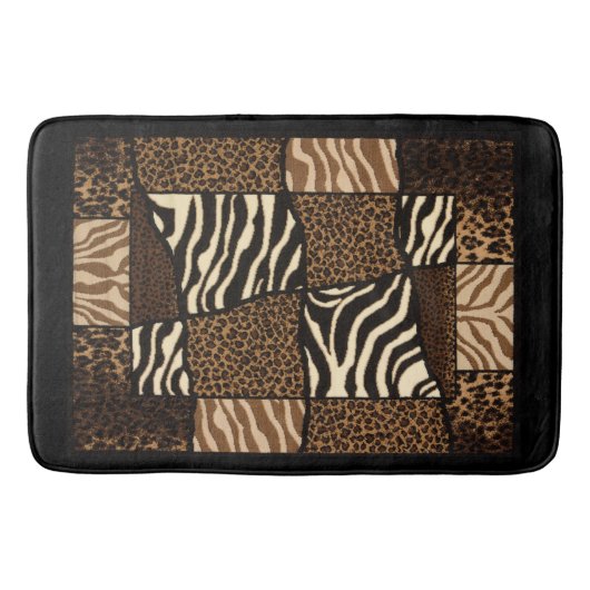 Patchwork African Animal Pattern Badmat (Voorkant)