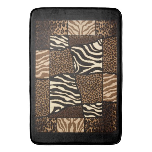 Patchwork African Animal Pattern Badmat (Voorkant Verticaal)