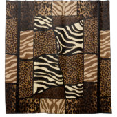 Patchwork African Animal Pattern Douchegordijn (Voorkant)