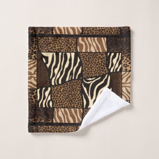 Patchwork Afrikaans dierenpatroon – vet en culture Bad Handdoek (Wasdoekje)