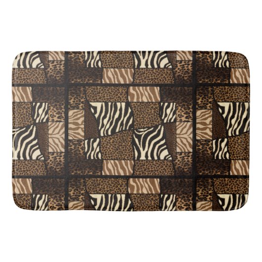 Patchwork Afrikaans dierenpatroon - vet en culture Badmat (Voorkant)