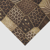 Patchwork Afrikaans Dierenprint | Bruin & Goud Tissuepapier (Detail)