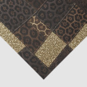 Patchwork Afrikaans Dierenprint | Bruin & Goud Tissuepapier (Detail)
