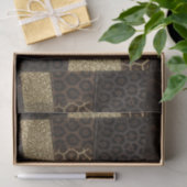 Patchwork Afrikaans Dierenprint | Bruin & Goud Tissuepapier (Geschenk)