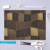 Patchwork Afrikaans Dierenprint | Bruin & Goud Tissuepapier (Craft)