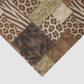 Patchwork Afrikaans Dierenprint | Bruin & Goud Tissuepapier (Detail)