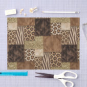 Patchwork Afrikaans Dierenprint | Bruin & Goud Tissuepapier (Craft)