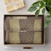 Patchwork Afrikaans Dierenprint | Bruin & Goud Tissuepapier (Geschenk)