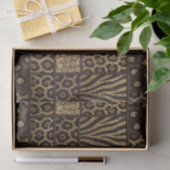 Patchwork Afrikaans Dierenprint | Bruin & Goud Tissuepapier (Geschenk)
